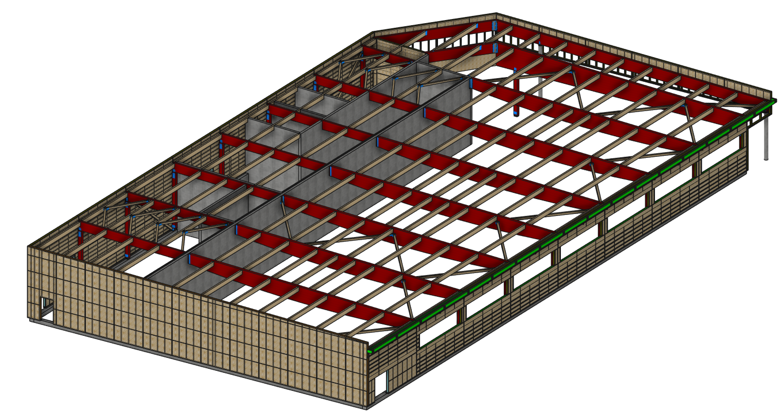 ossature bois, couturage bois sabot métalliques. descente de charges