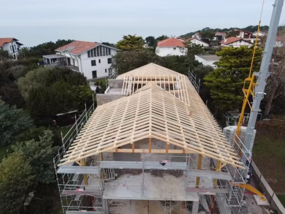 Charpente vue de dessus Bidart maison individuelle 