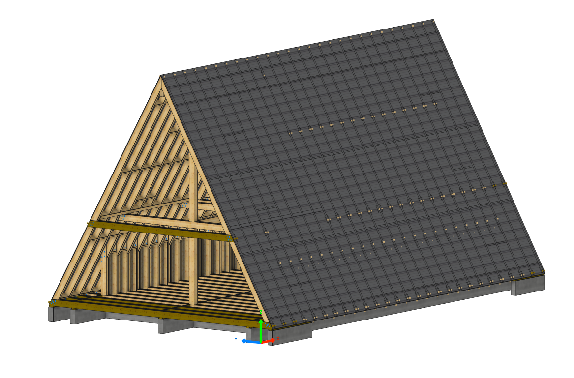 Plan charpente bois maison en A dans les Côtes d'Armor (22)