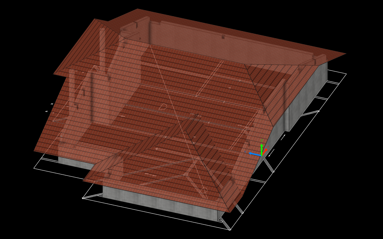 Etape 3 : Dessin de la toiture