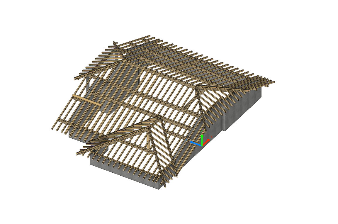 Etape 4: Conception et dessin de la charpente bois.
